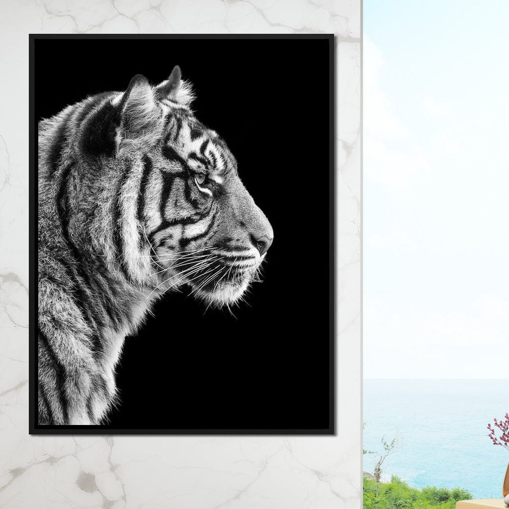 Black and White Sumatran Tiger Canvas Wall Art