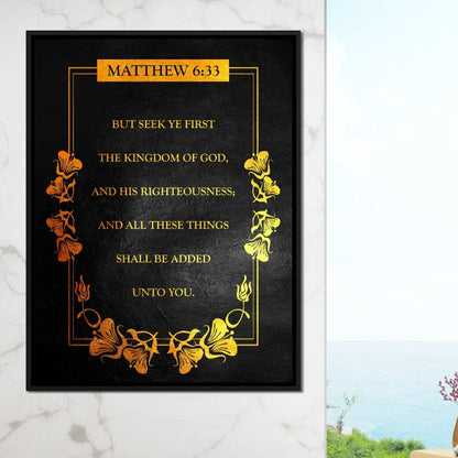 Matthew 6:33 Canvas Wall Art