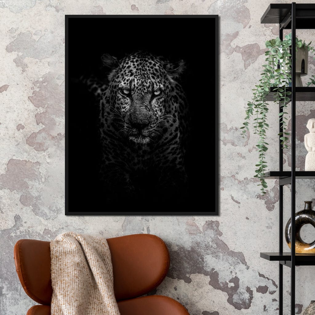 Leopard Black & White Canvas Wall Art