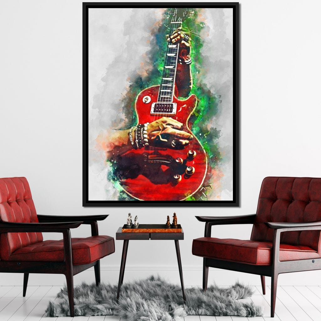 Slash Blood Red Guitar Canvas Wall Art