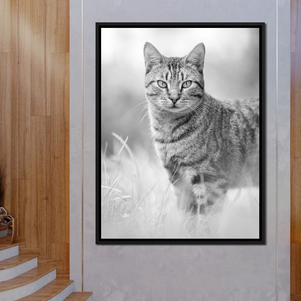 Black & White Kitty Cat Canvas Wall Art