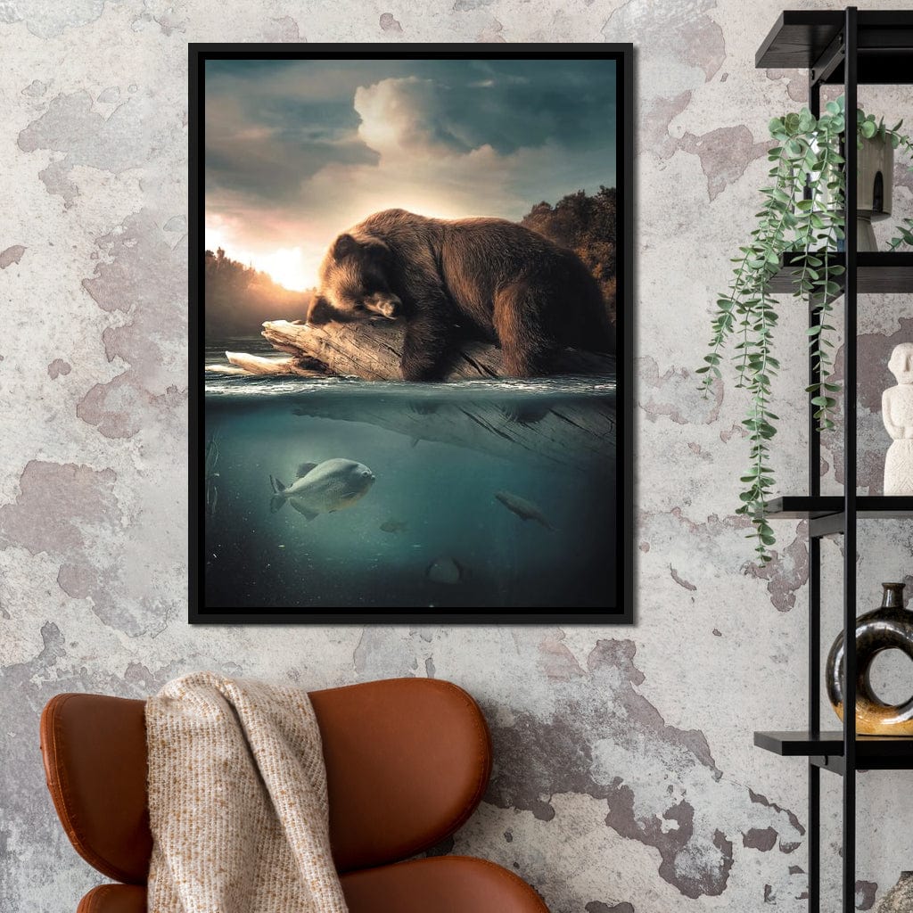 Floating Bear Canvas Wall Art
