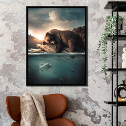 Floating Bear Canvas Wall Art