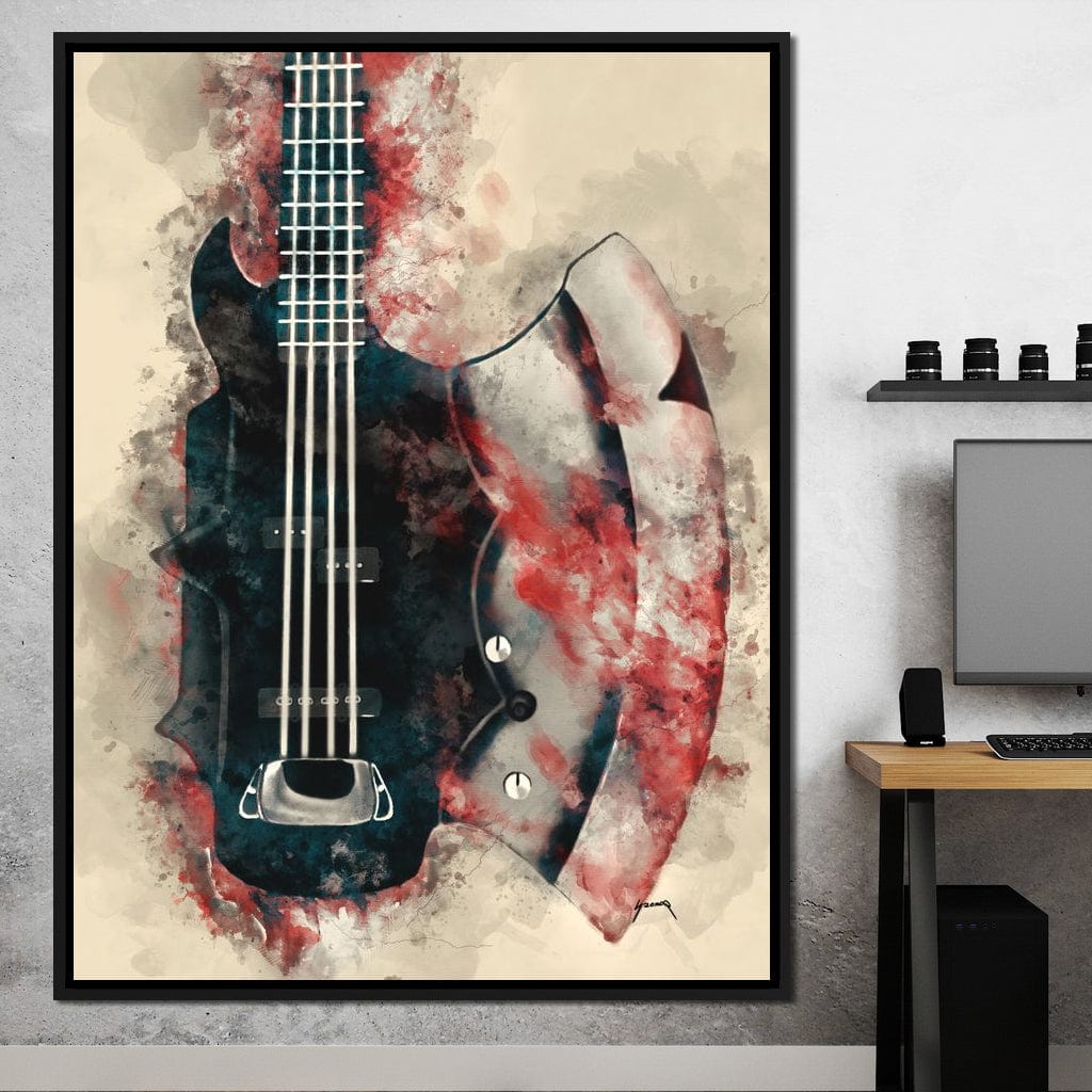 The Demon's Axe Bass Guitar Canvas Wall Art