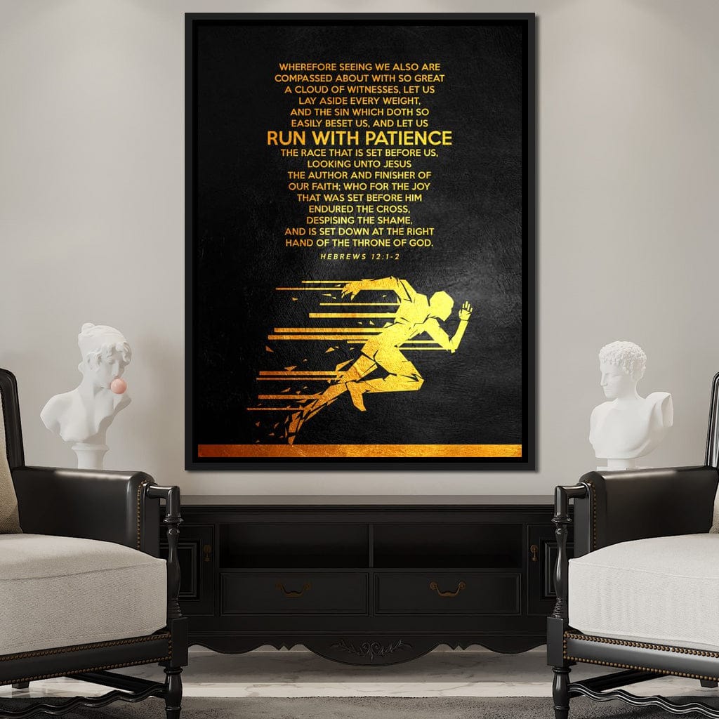 Hebrews 12:1-2 Canvas Wall Art