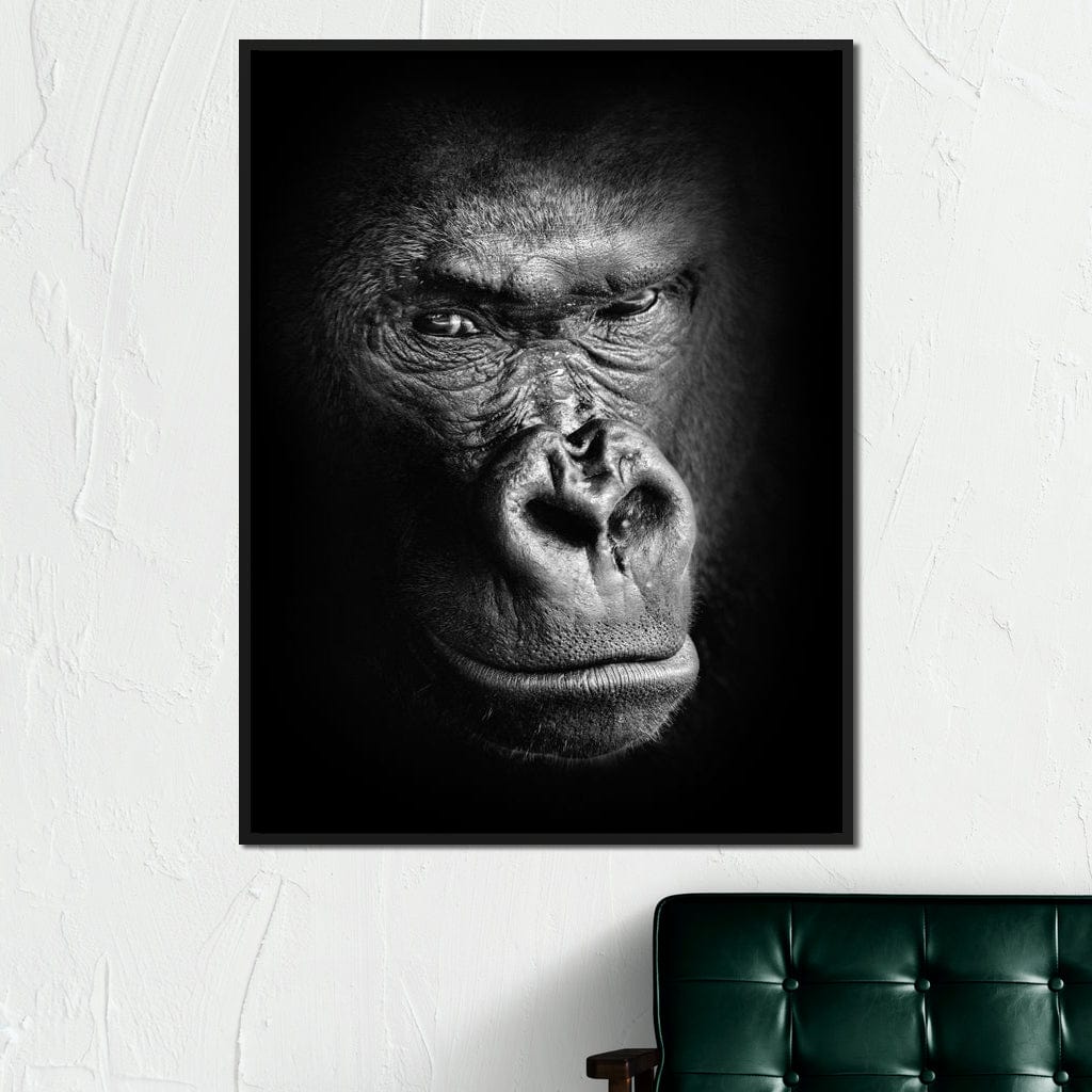 Black and White Gorilla Canvas Wall Art