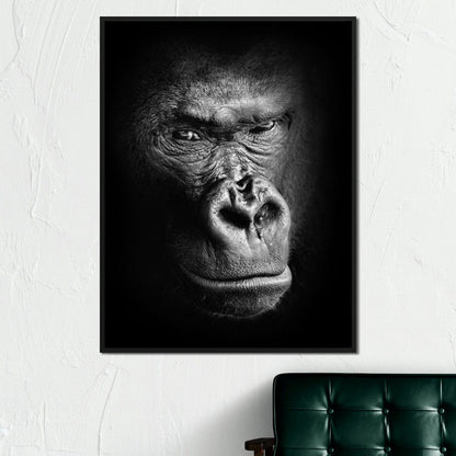Black and White Gorilla Canvas Wall Art