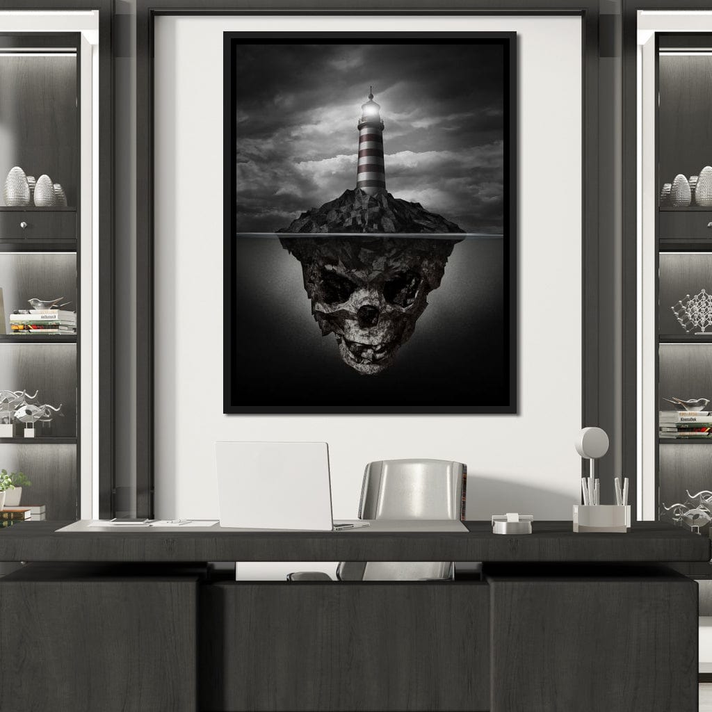 Skull Lighthouse Canvas Wall Art