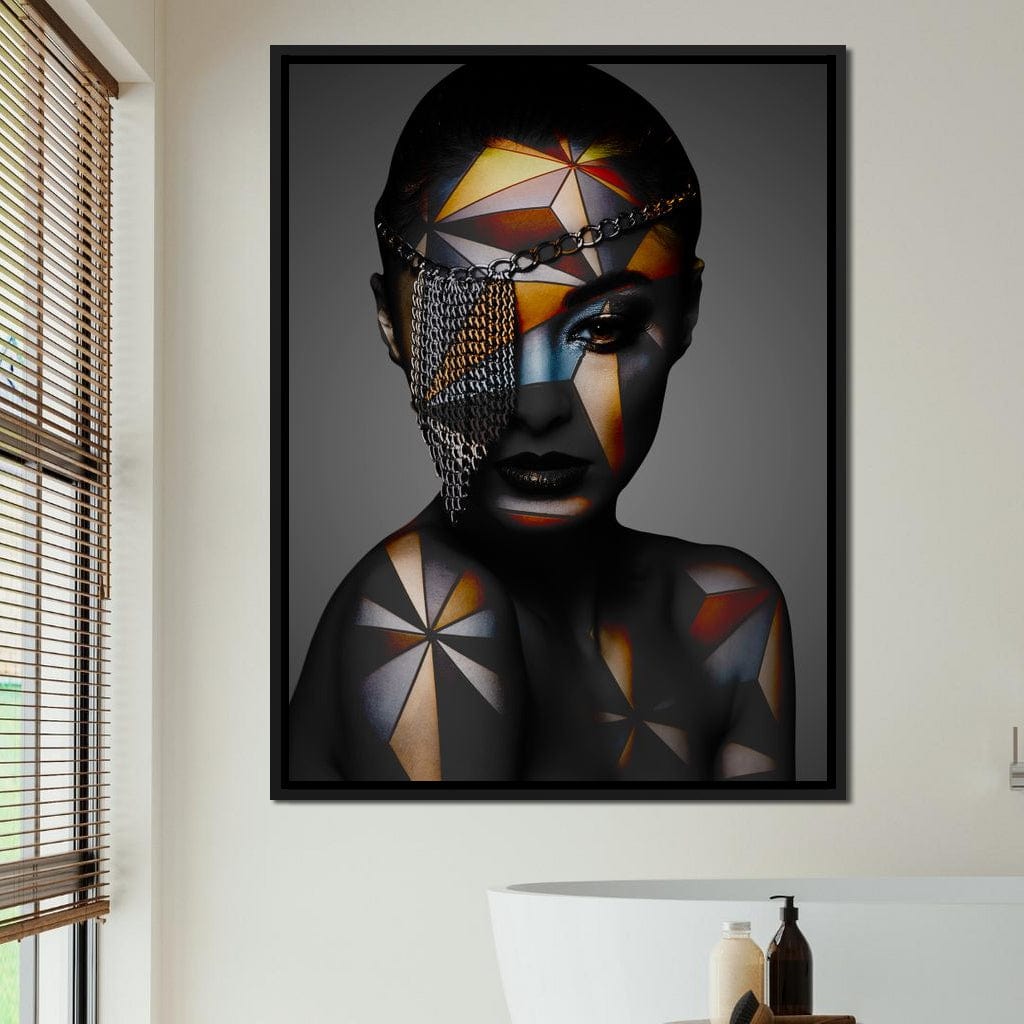 Geometric Face Paint Canvas Wall Art