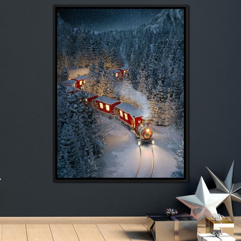 Christmas Train Canvas Wall Art
