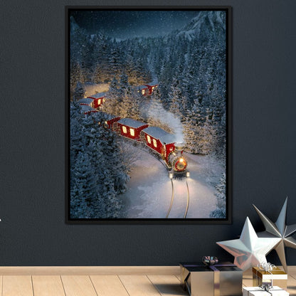 Christmas Train Canvas Wall Art