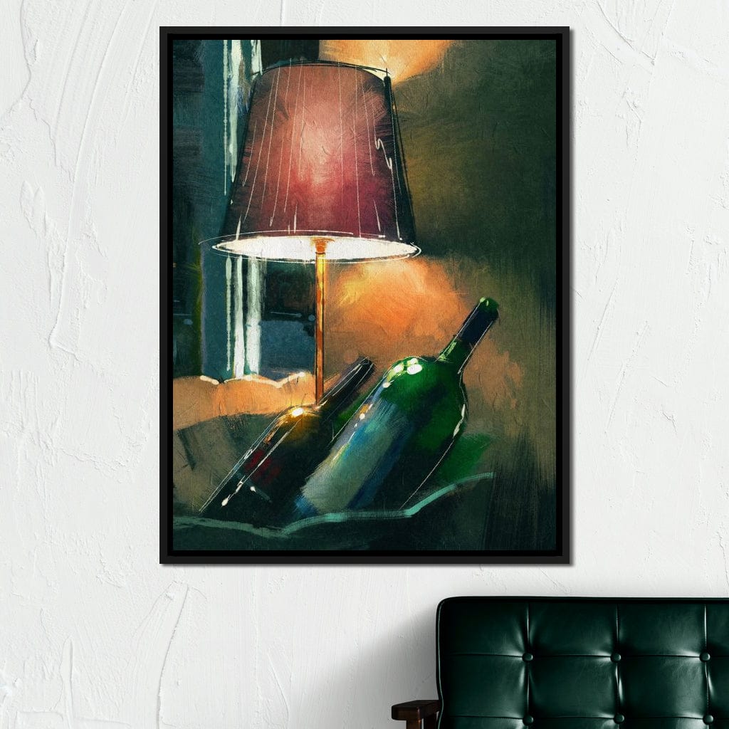 A Couple of Wine Bottles Canvas Wall Art