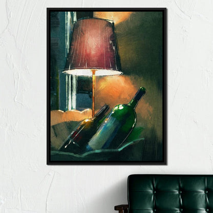 A Couple of Wine Bottles Canvas Wall Art