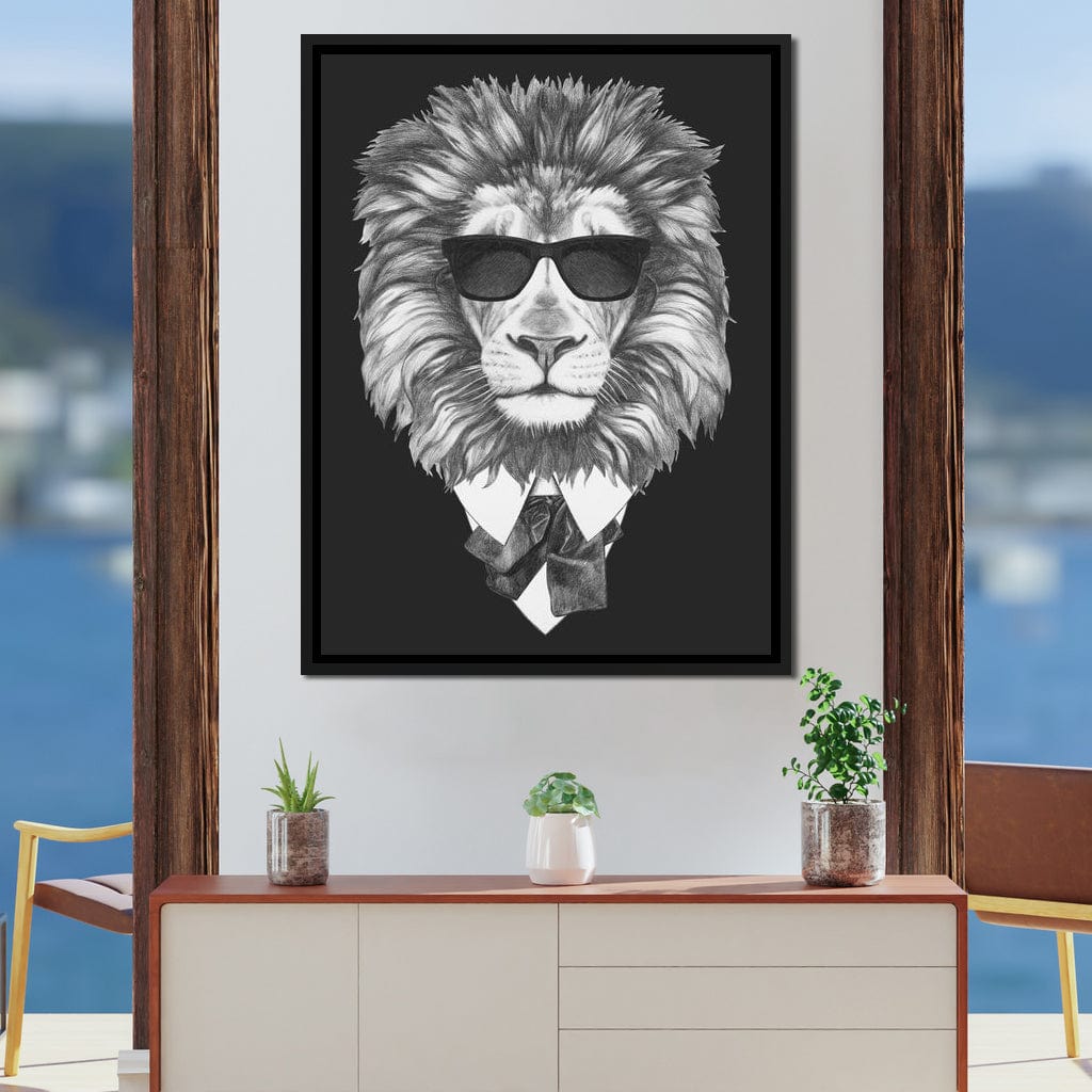 Dressed Up Lion Canvas Wall Art