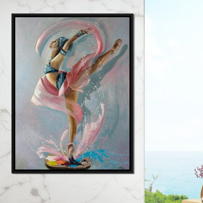 Ballet Dancer Artist Palette Canvas Wall Art