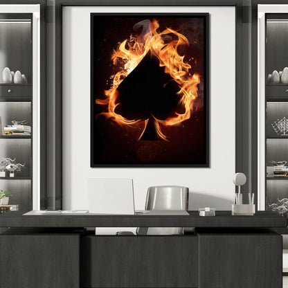 Spade on Fire Canvas Wall Art