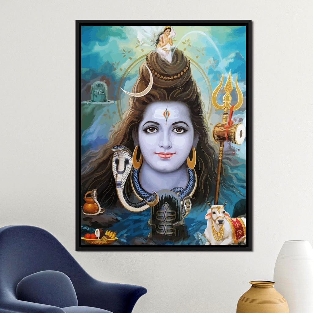Lord Shiva Portrait Canvas Wall Art