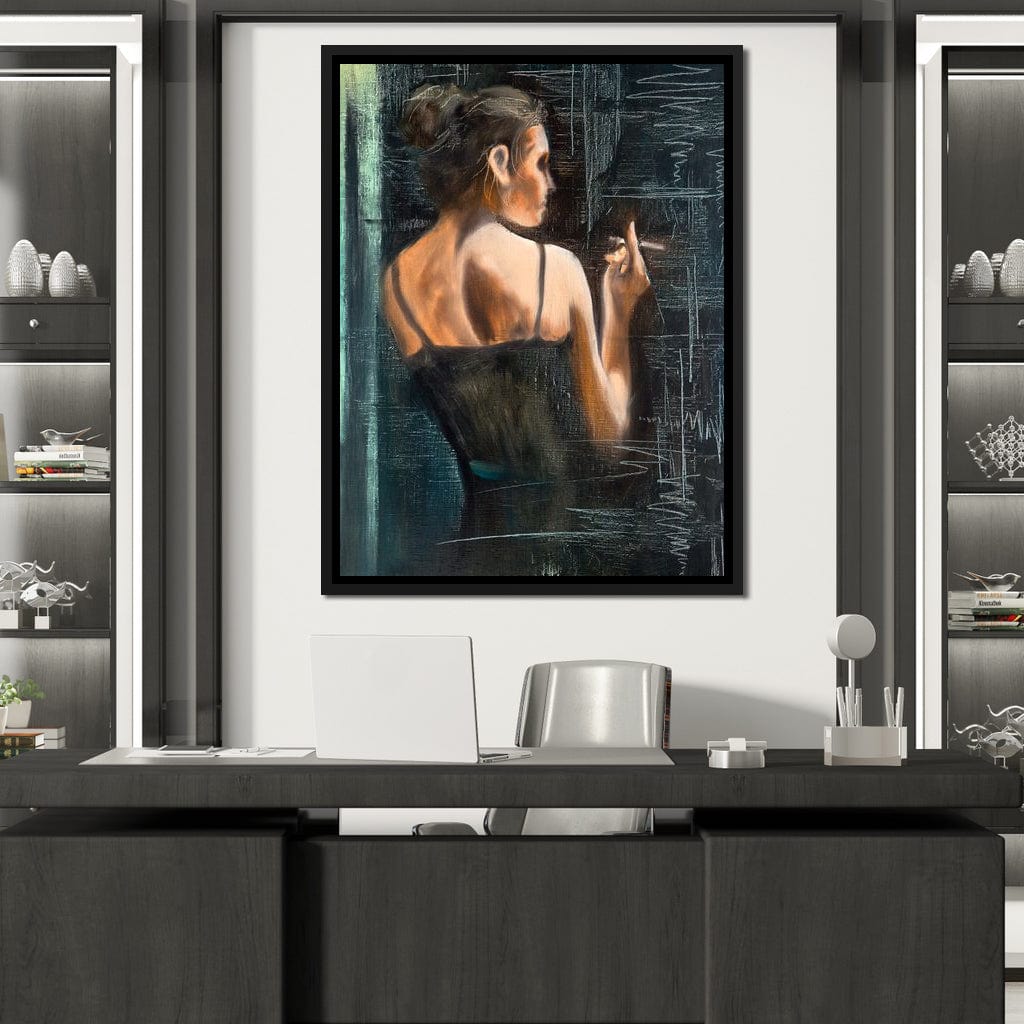 Smoking Woman Canvas Wall Art