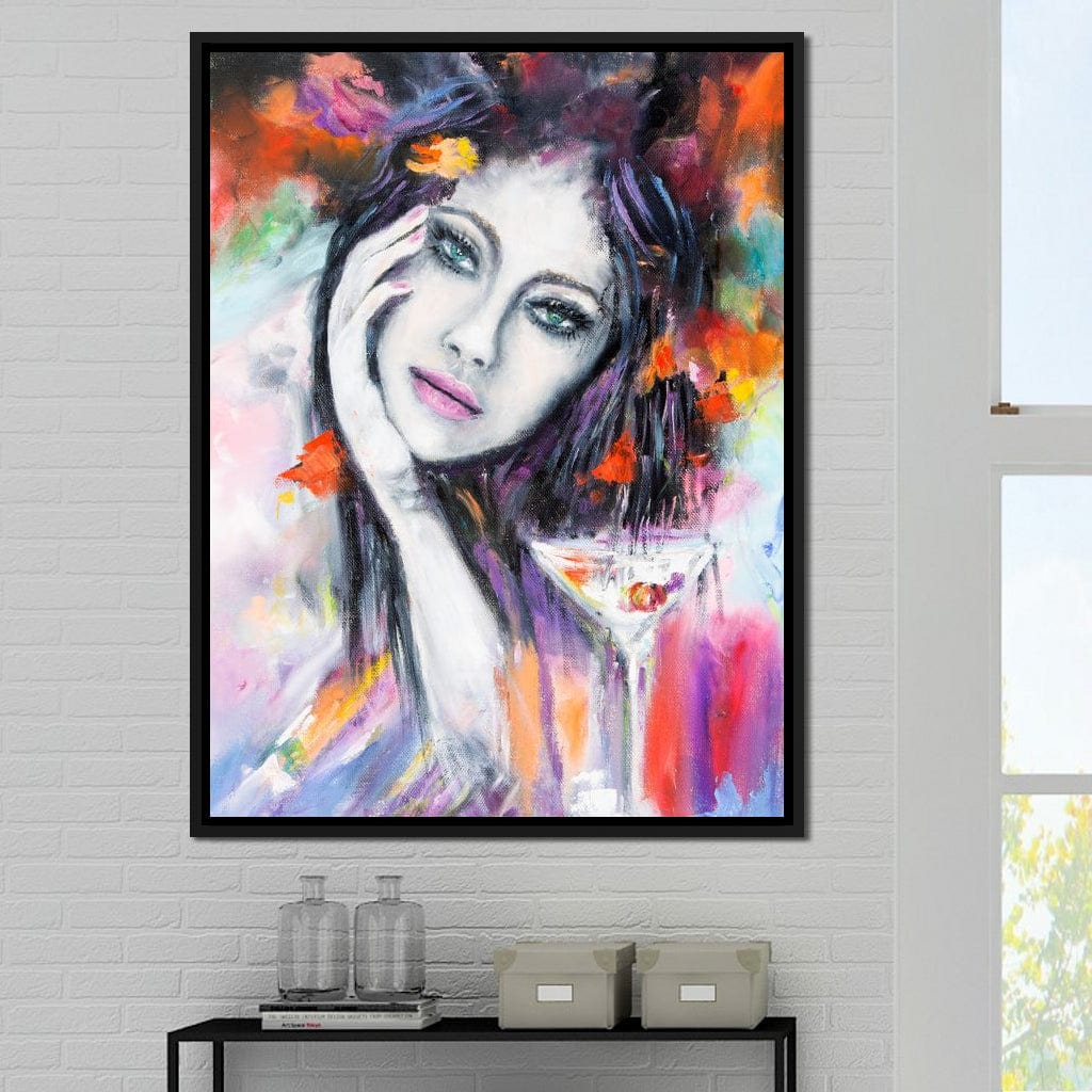 Martini Girl Canvas Wall Art