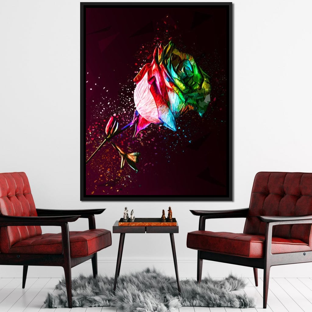 Colored Rose Canvas Wall Art