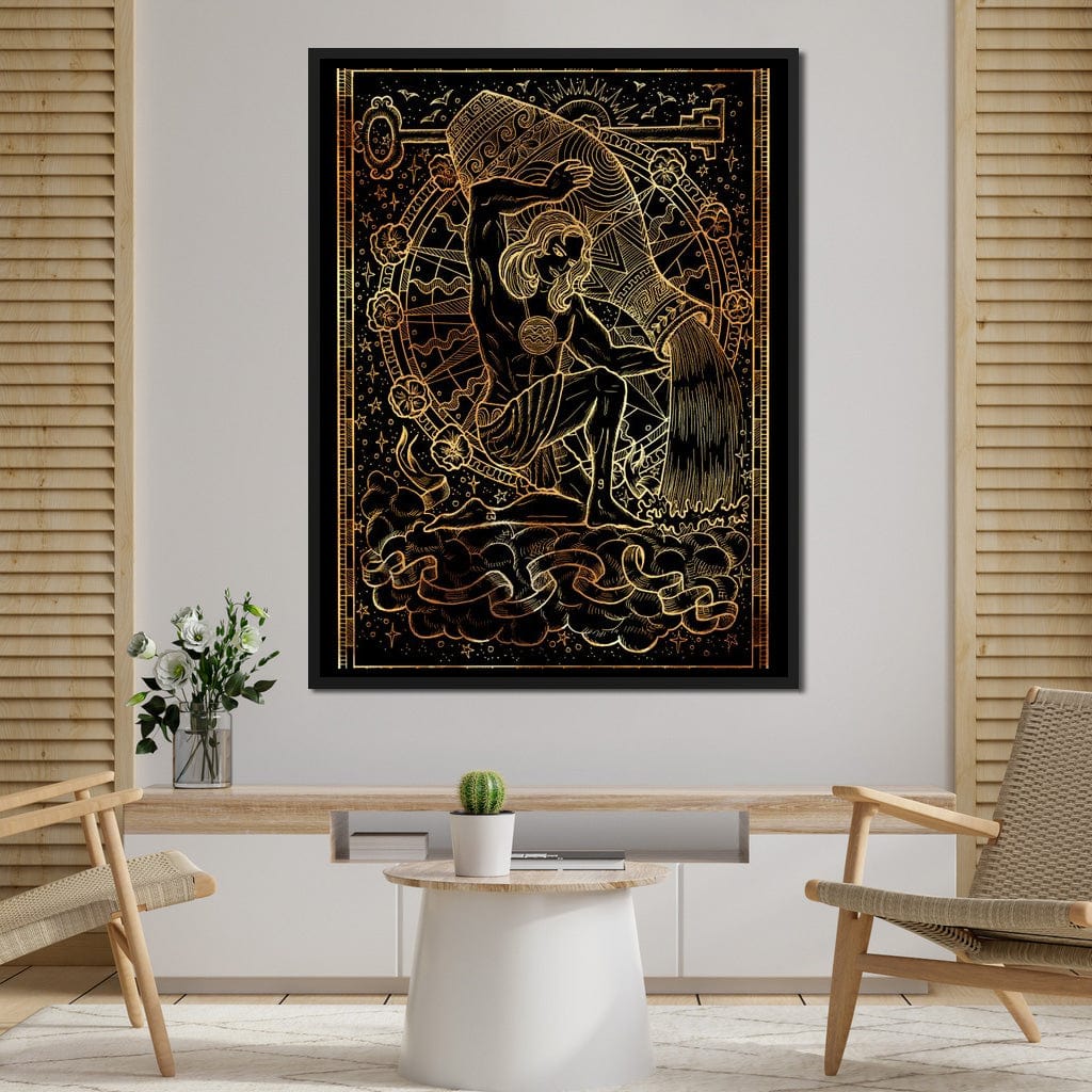 Zodiac sign Aquarius Canvas Wall Art