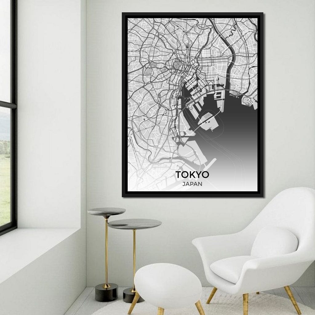 Map of Tokyo, Japan Canvas Wall Art