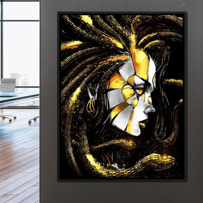 Golden Medusa Canvas Wall Art