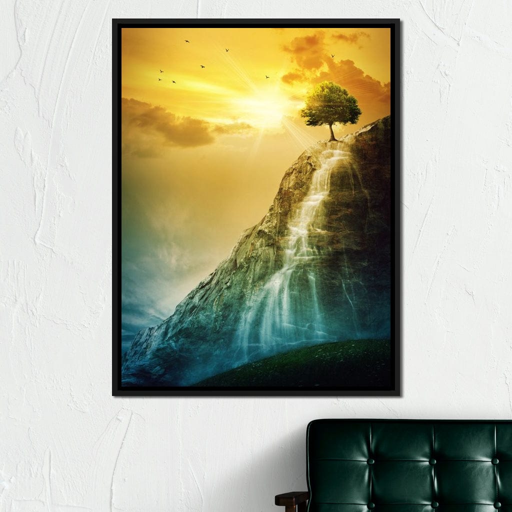 Waterfall Tree Canvas Wall Art