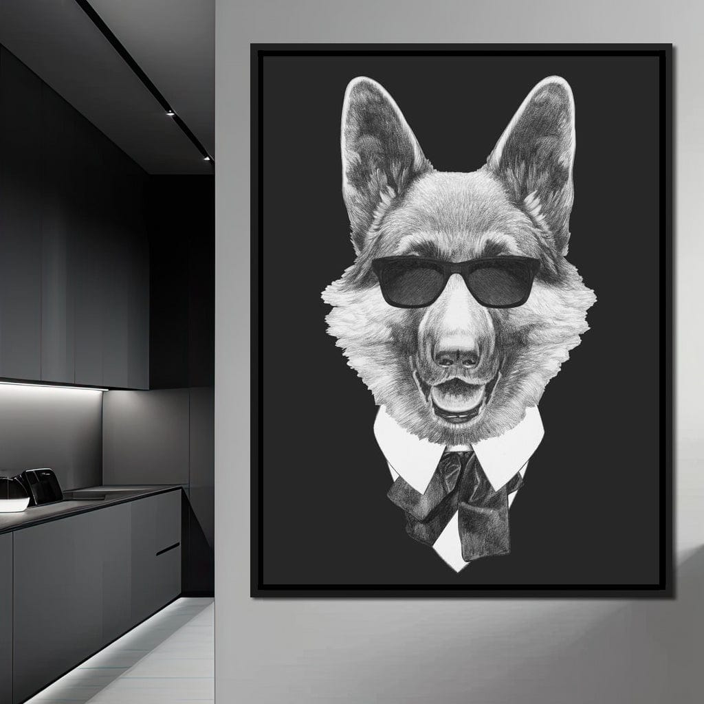 Dressed Up German Shepherd Canvas Wall Art