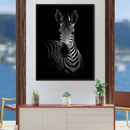Black and White Zebra Canvas Wall Art