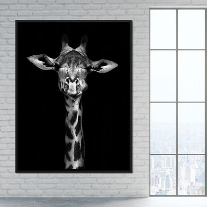 Black and White Giraffe Canvas Wall Art