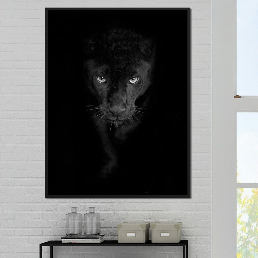 Black and White Panther Canvas Wall Art