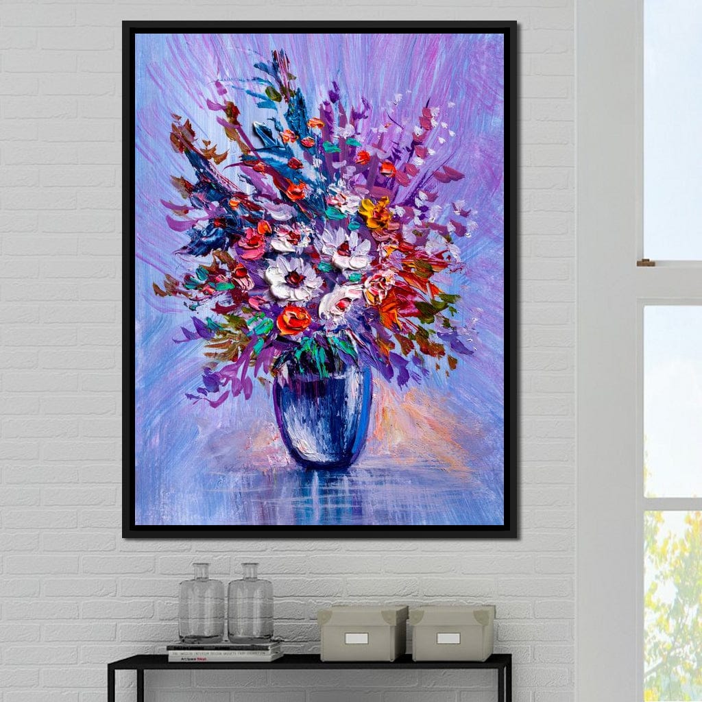 Multicolored Flowers Bouquet Canvas Wall Art