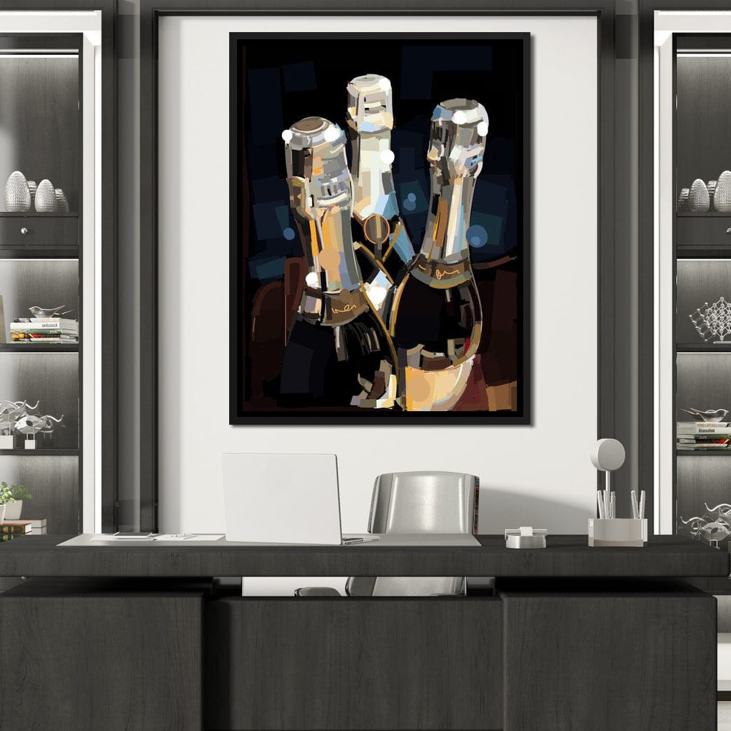 Champagne Bottles Canvas Wall Art
