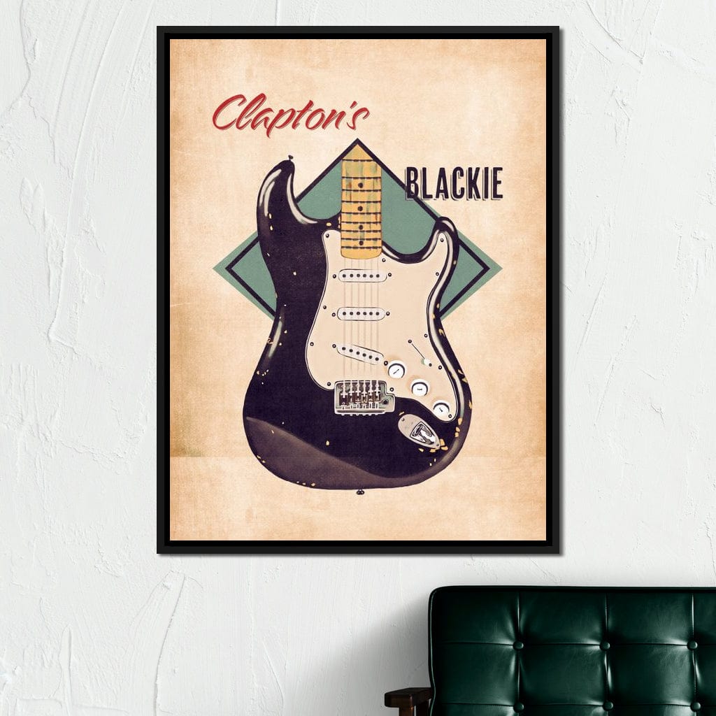 Eric Clapton's Blackie Guitar Retro Canvas Wall Art