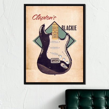 Eric Clapton's Blackie Guitar Retro Canvas Wall Art