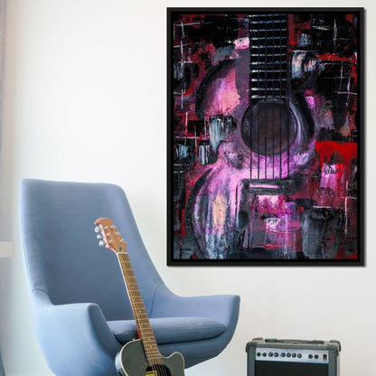 Abstract Guitar Canvas Wall Art