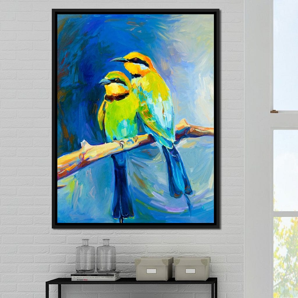 Blue Tailed Bee Eaters Canvas Wall Art