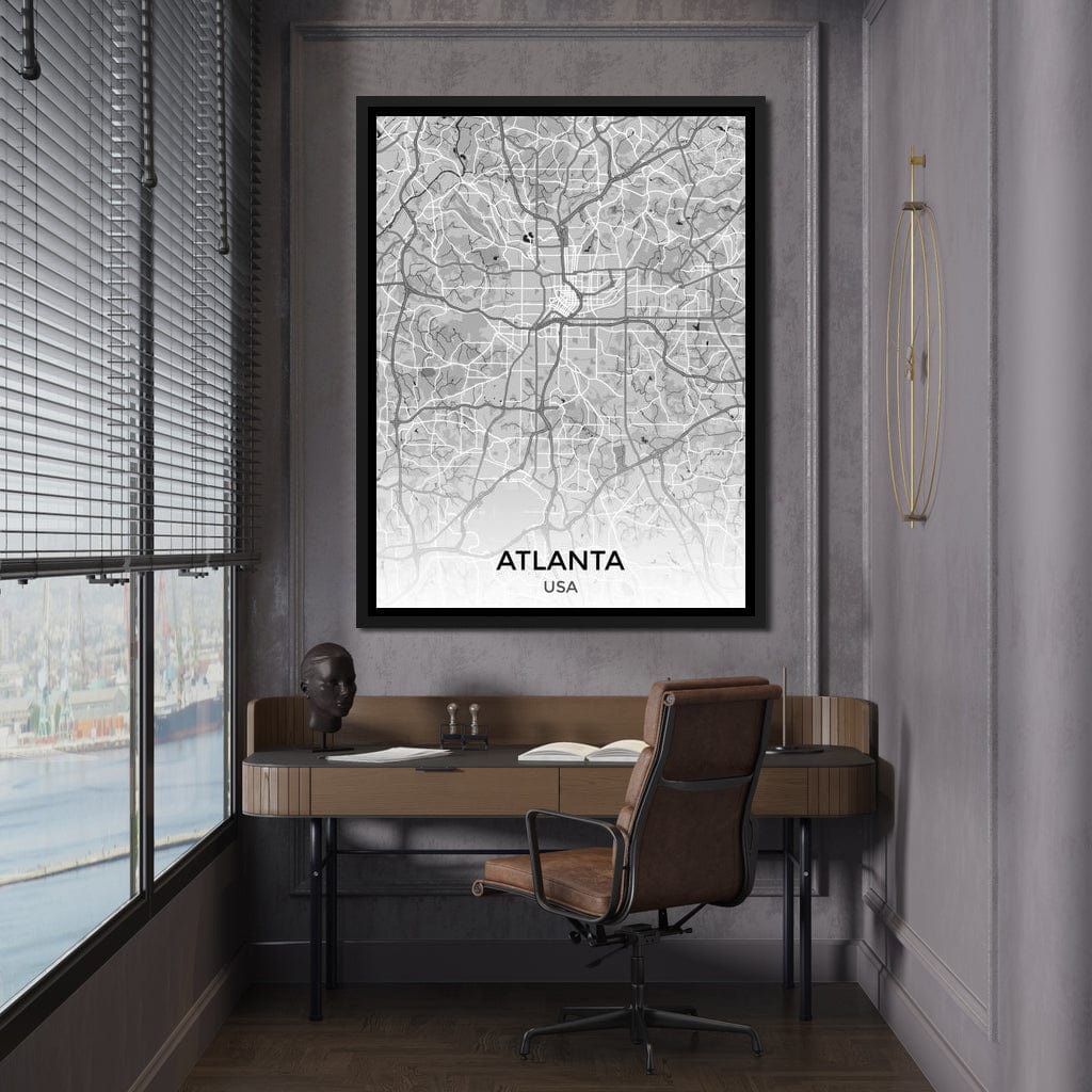 Map of Atlanta, USA Canvas Wall Art