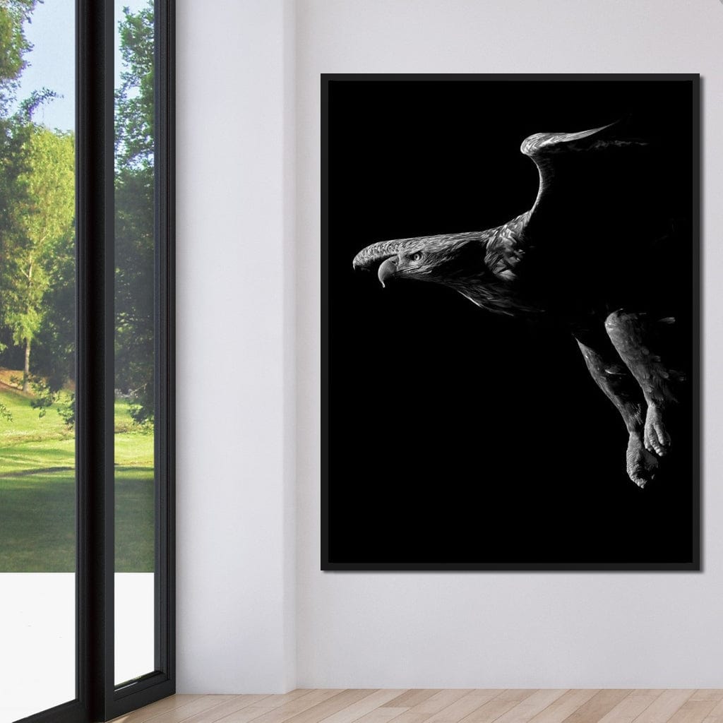 Black and White Eagle Canvas Wall Art