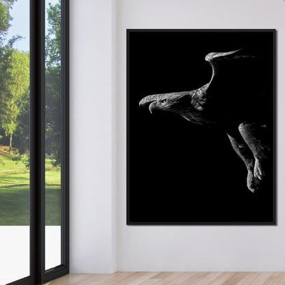 Black and White Eagle Canvas Wall Art