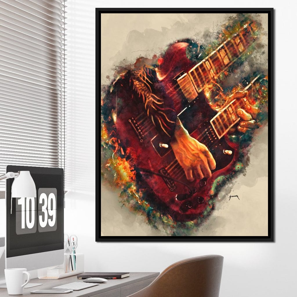 Jimmy Page's Electric Guitar Canvas Wall Art