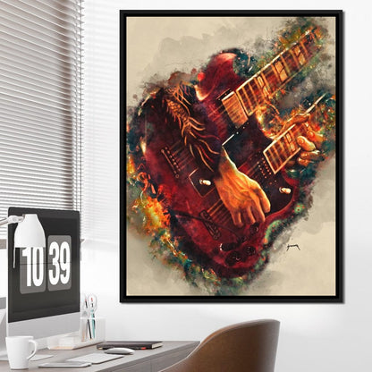 Jimmy Page's Electric Guitar Canvas Wall Art
