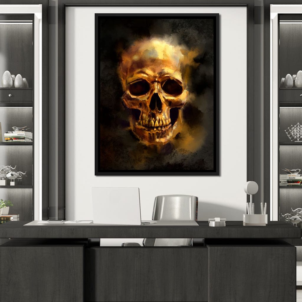 Golden Skull Canvas Wall Art