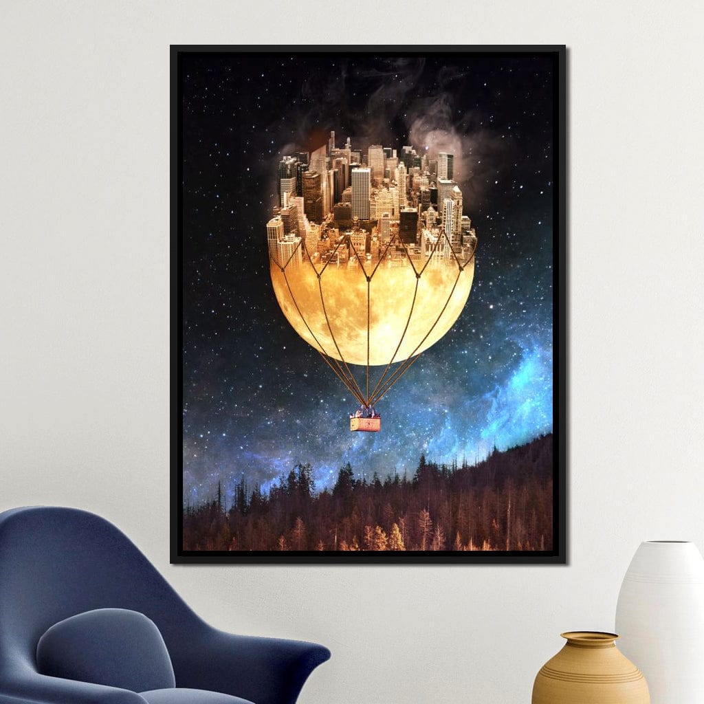 Moon Town Canvas Wall Art
