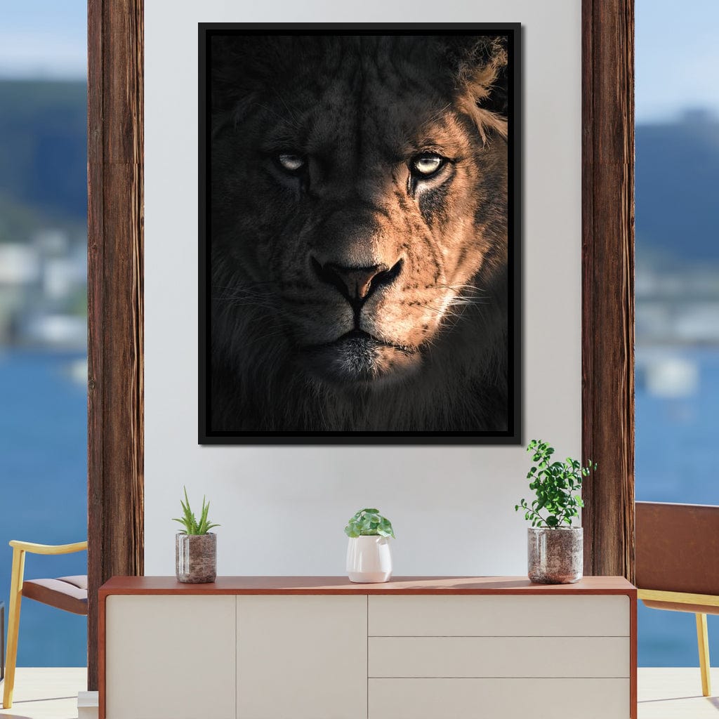 Lion Dark Canvas Wall Art