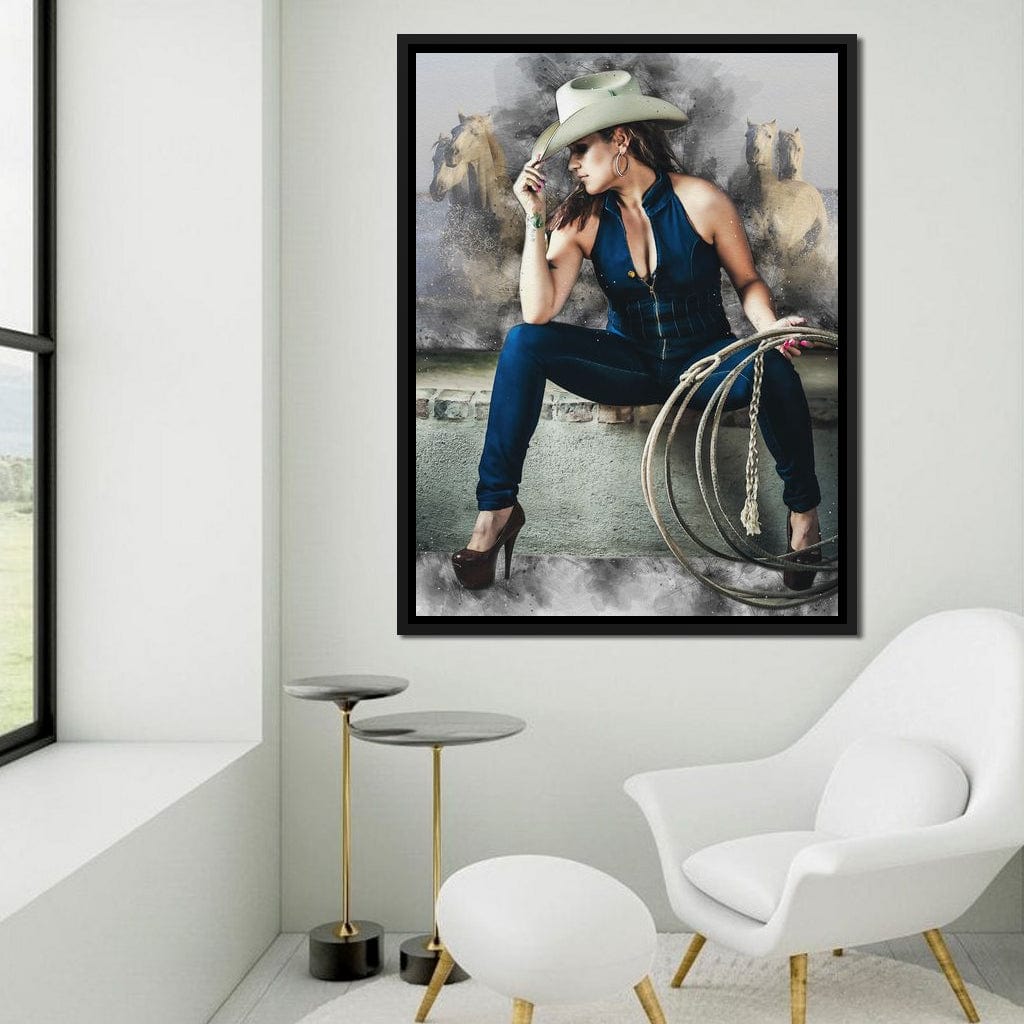 Sexy CowGirl Canvas Wall Art