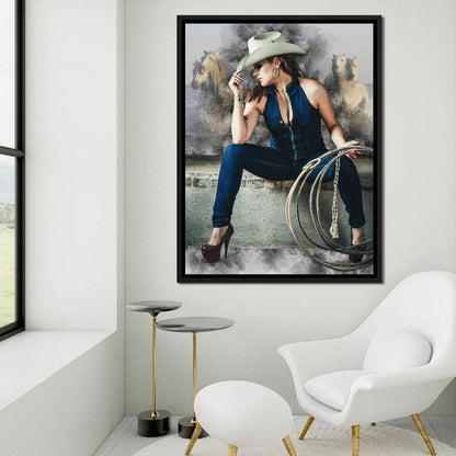 Sexy CowGirl Canvas Wall Art