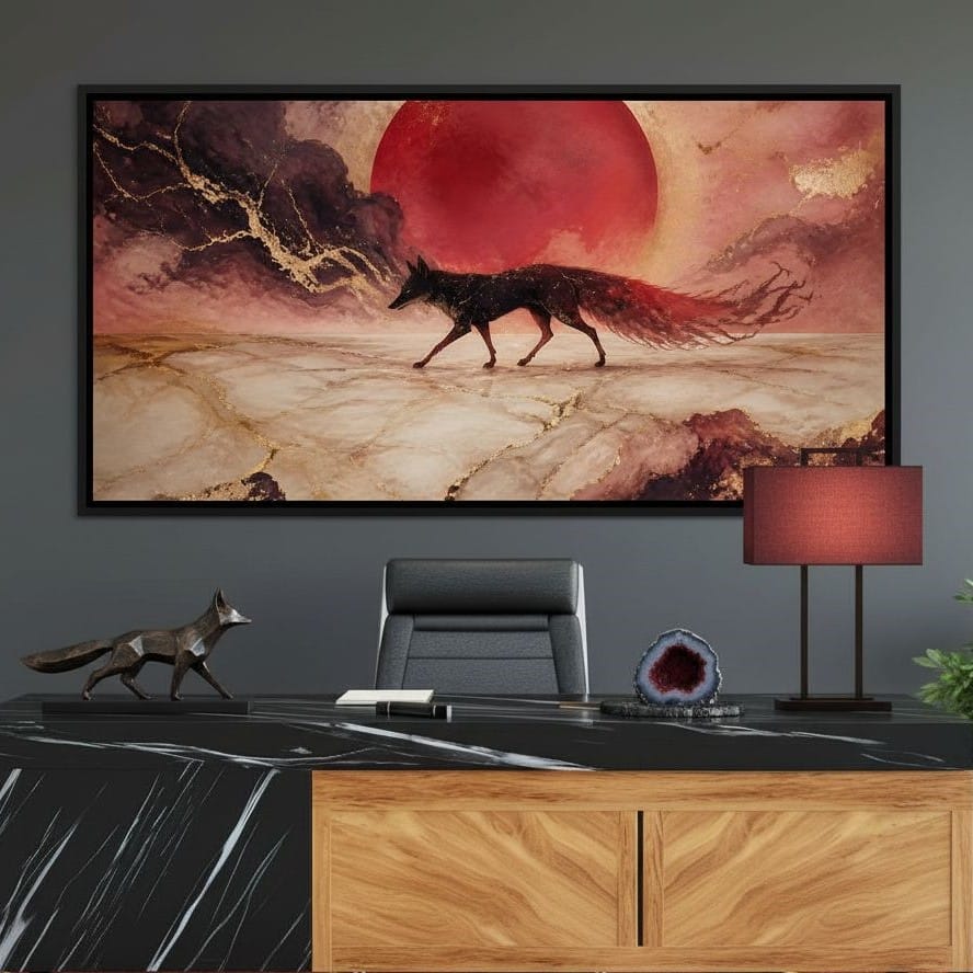 Gold Vein Fox Spirit Canvas Wall Art