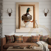 Duck Canvas Bathroom Door Smartphone Humor Canvas Wall Art